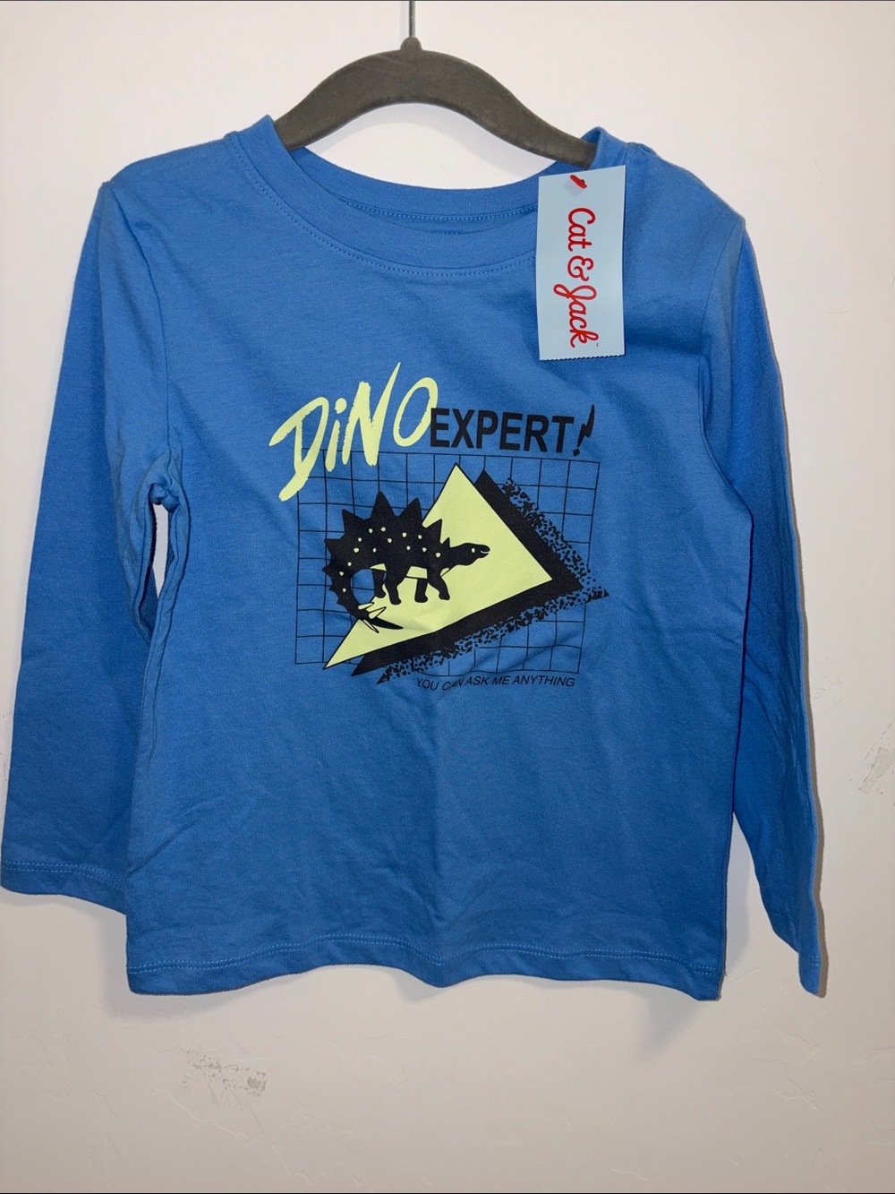 CLEARANCE 4 for $12 - Cat & Jack Blue Long-Sleeve Dinosaur graphic Tee 4T